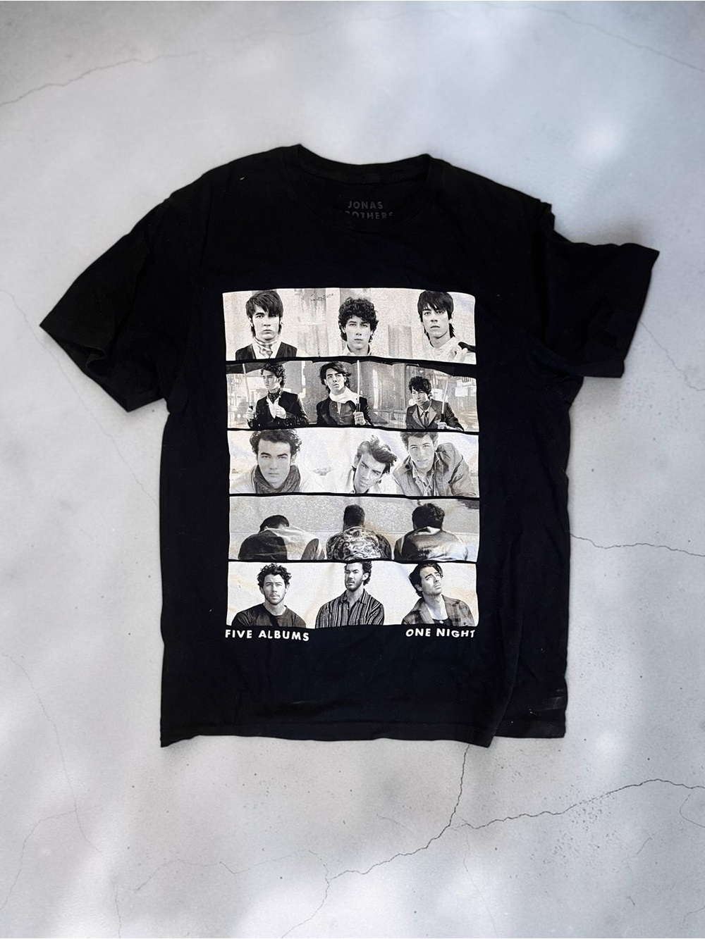 Jonas Brothers Black Graphic Tee - Five Albums One Night